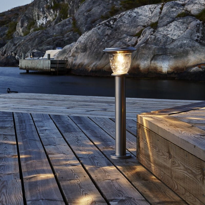 LED-Solar-Wegleuchte 'Pireus', Edelstahl,19x61