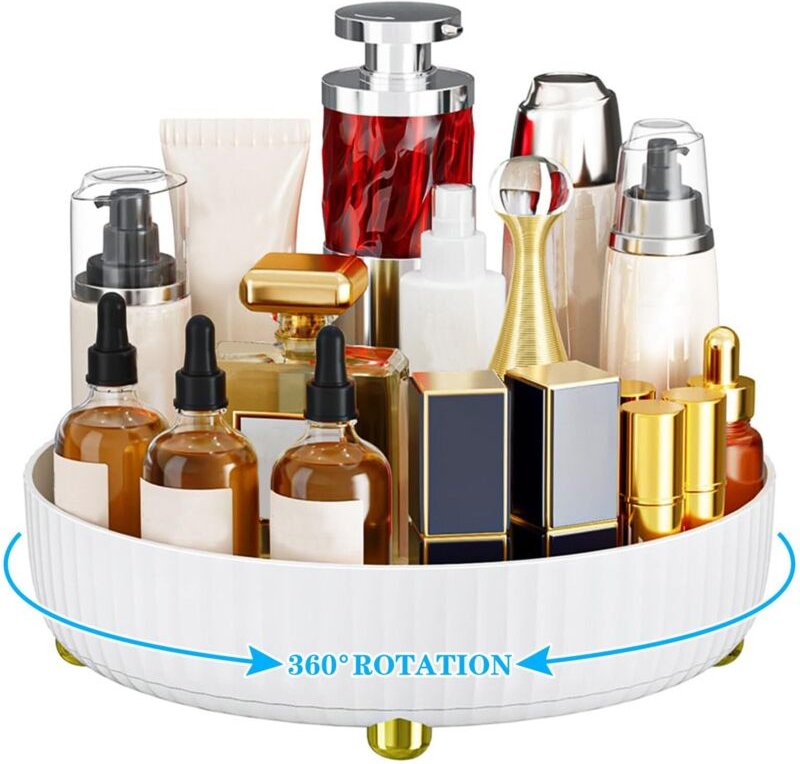 360° drehbarer Make-up-Organizer, Kosmetikaufbewahrungsbox, Hautpflege-Organizer für Schlafzimmer, Badezimmer, Schminkti...