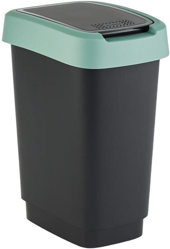 Swingeimer Twist 25 l schwarz misletoe green Mülleimer - Rotho