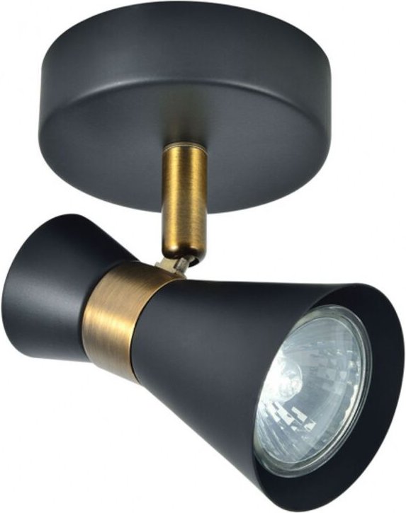 Fabrilamp - Verstellbarer Strahler maximo schwarz-Leder für Badezimmer