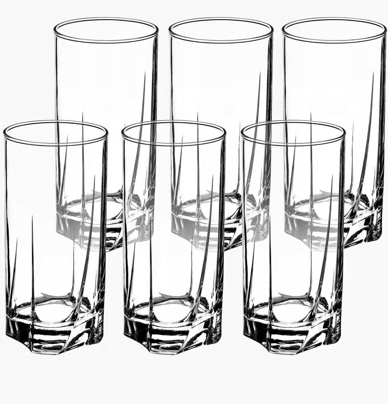 Trinkgläser aus hochwertigem Glas, 6er Set, Wassergläser, hoch, 380ml - Kadax