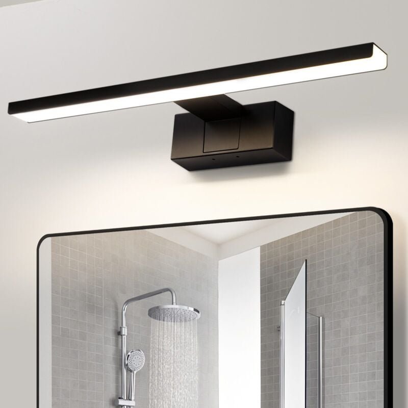 Led Spiegelleuchte Bad - 60CM Spiegellampe Schwarz Badezimmer Badlampe Wand Wasserdicht IP44 Wandlampe Modern Neutralwei...