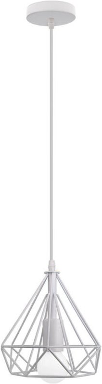 Industrial Pendelleuchte Käfig, Weiß Hängelampe aus Eisen E27 Fassung für Wohnzimmer Esszimmer Küche Cafét Bars - Ohne L...