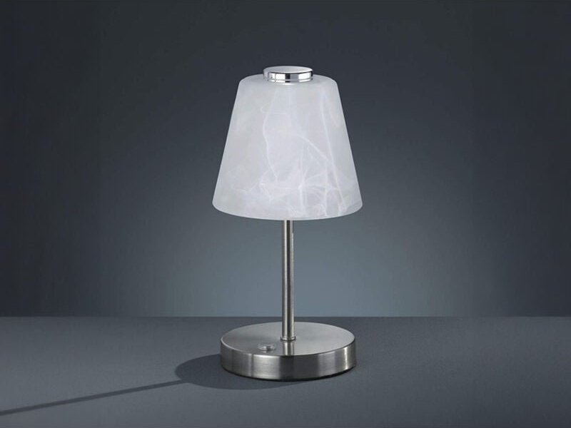 Defibrico - led Tischleuchte emmy Metall 4-fach Dimmer Silber matt, Höhe 24cm