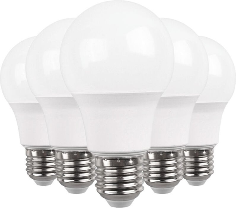 O91 - 5er-Pack Standard-LED-Lampen E27, 9 w, entspricht 60 w, 806 lm, 3000 k, 15000 h, First Leader