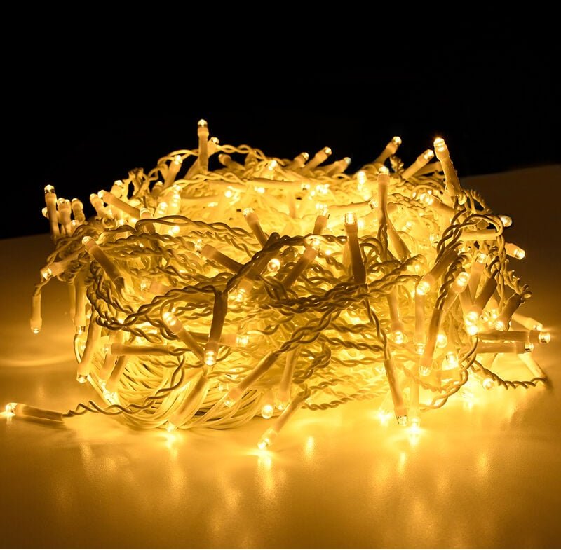 UISEBRT 5m LED Lichterkette Lichtervorhang für Außen Innen - 400 LEDs Warmweiß Eisregen Lichterkettenvorhang mit 8 Modi,...