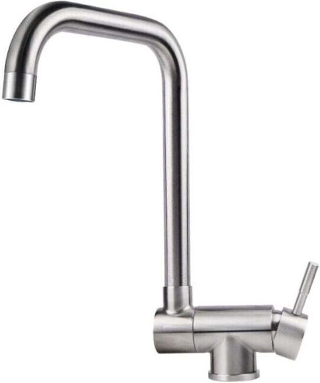 Grifo de cocina plegable de acero inoxidable para ventana, grifo giratorio de 360°, acabado cepillado, TRIMEC