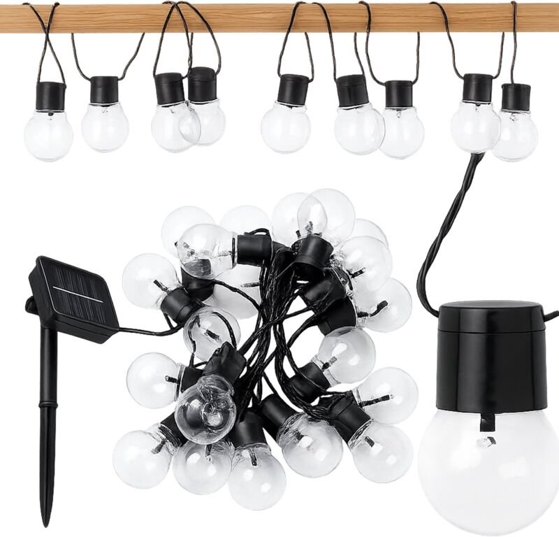 Solarbetriebene Gartenlichterkette, dekorative Lichter, 6,5 m, 30 LED-Lampen