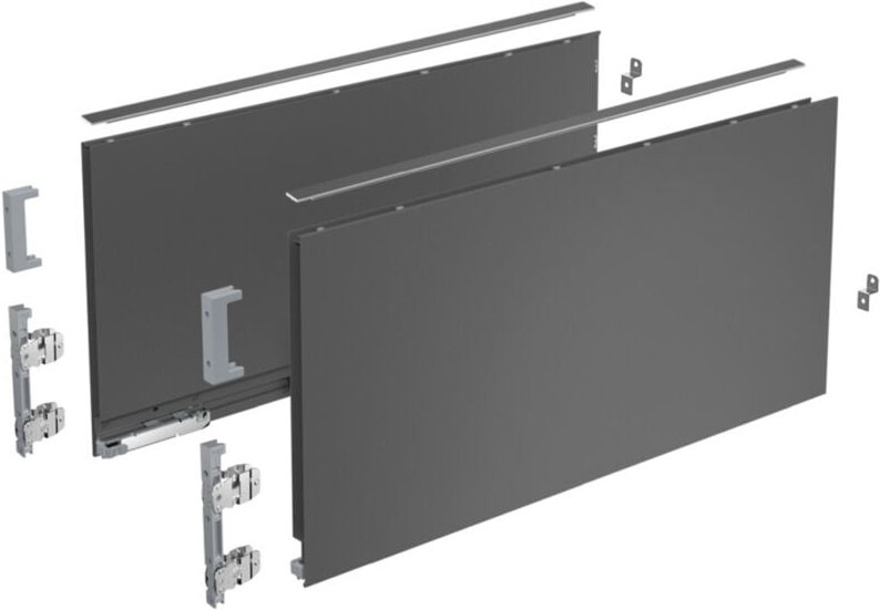 Hettich Zarge AvanTech YOU Set, Höhe 251 mm, NL 450 mm, anthrazit, links und rechts