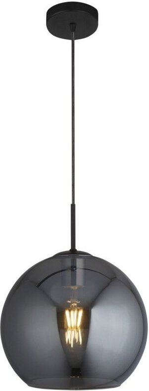 Pendelleuchte Hängeleuchte Deckenlampe Rauchglas Stahl Esszimmerleuchte Schwarz