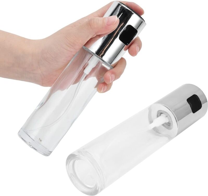 2 Gewürzflaschen, 100 ml Sprühflasche, ABS-Glas, BBQ-Sojasauce, Essig-Sprühbehälter, flüssige Gewürz-Sprühflasche (Silbe...