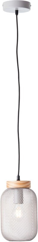 Brilliant - Pendelleuchte Giada Hängelampe, 16 cm, E27, Metall/Holz, grau hell/braun