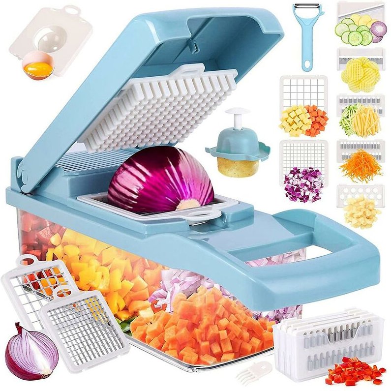 Profi-Zerkleinerer, multifunktionaler Lebensmittelzerkleinerer, Küchen-Gemüseschneider, Würfelschneider, Zerkleinerer