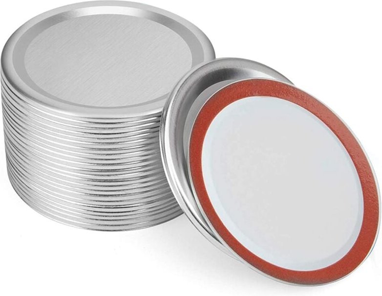Tlily - 24 stücke Einmachglasdeckel, Normale Mundkonservendeckel Wiederverwendbare, Auslaufsichere Split-Typ Deckel mit ...