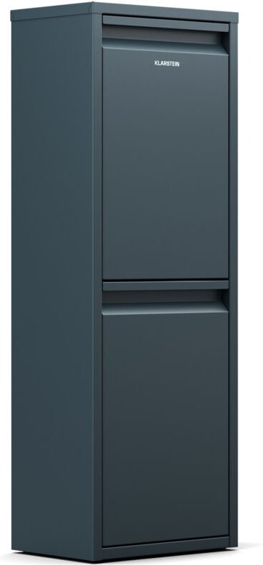 Klarstein Mülleimer 2 Fächer - 36 L Trennsystem, Edelstahl, Wandmontage, Geruchsverschluss, Kompakt & Platzsparend
