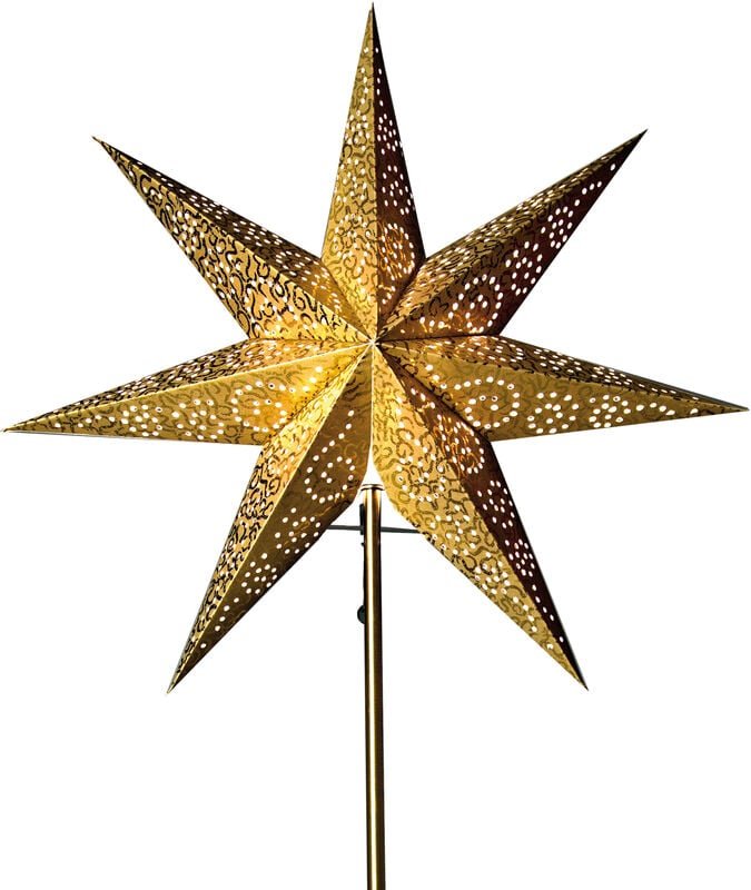 Thumbnail - Star Trading Wechsel-Schirm Weihnachtsstern Antique von Star Trading, 3D Papierstern Weihnachten in Gold mit Ornamenten,...