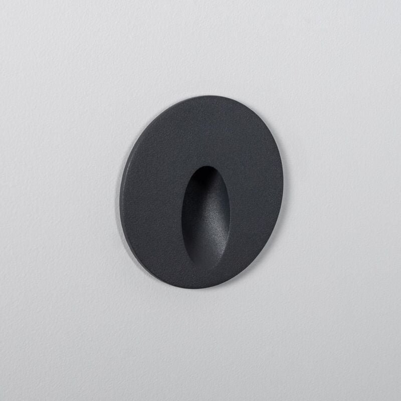 Efectoled - LED-Wandeinbauleuchte 3W Rund Grau Boiler 2700K Warmweiß