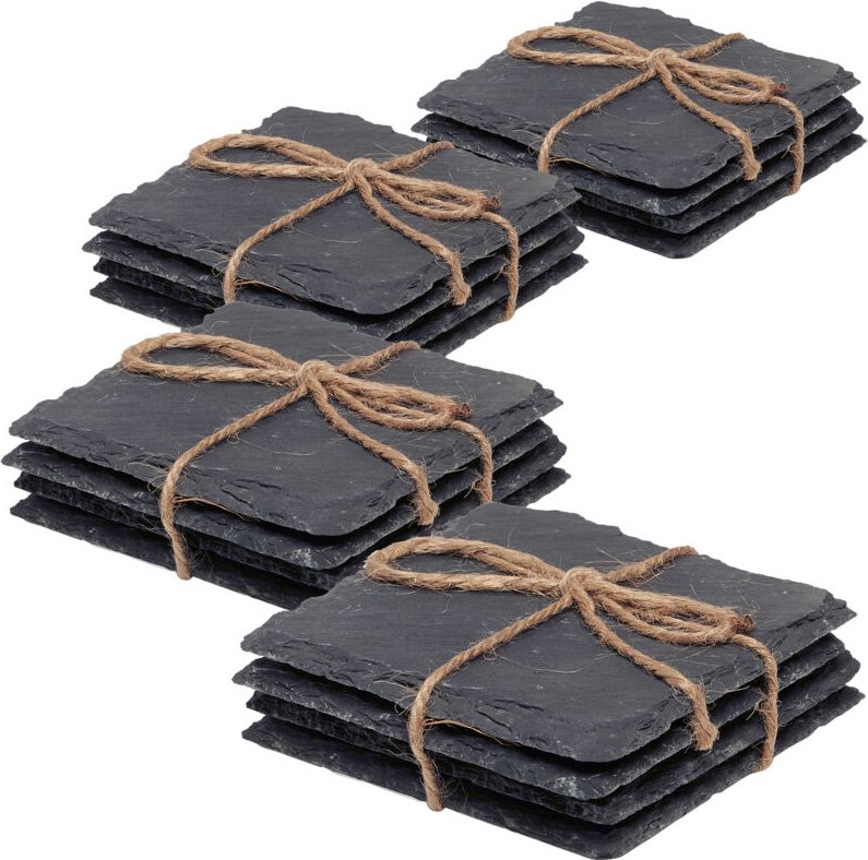 16er Schiefer Untersetzer Set Tischdeko Raclette Pfännchen Schick