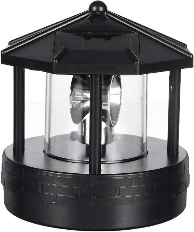 Rotierender LED-Leuchtturm, Solar-Gartenlicht, Hof, Rasen, wasserdicht, Retro-Dekoration, exquisites Geschenk für Garten...