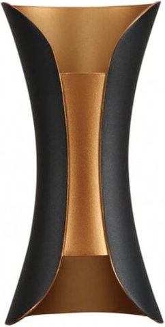 Wandleuchte sweeper de wall 10w 4000k dickens schwarz/gold 950lm 20x10x9 cm ip65 aluminium