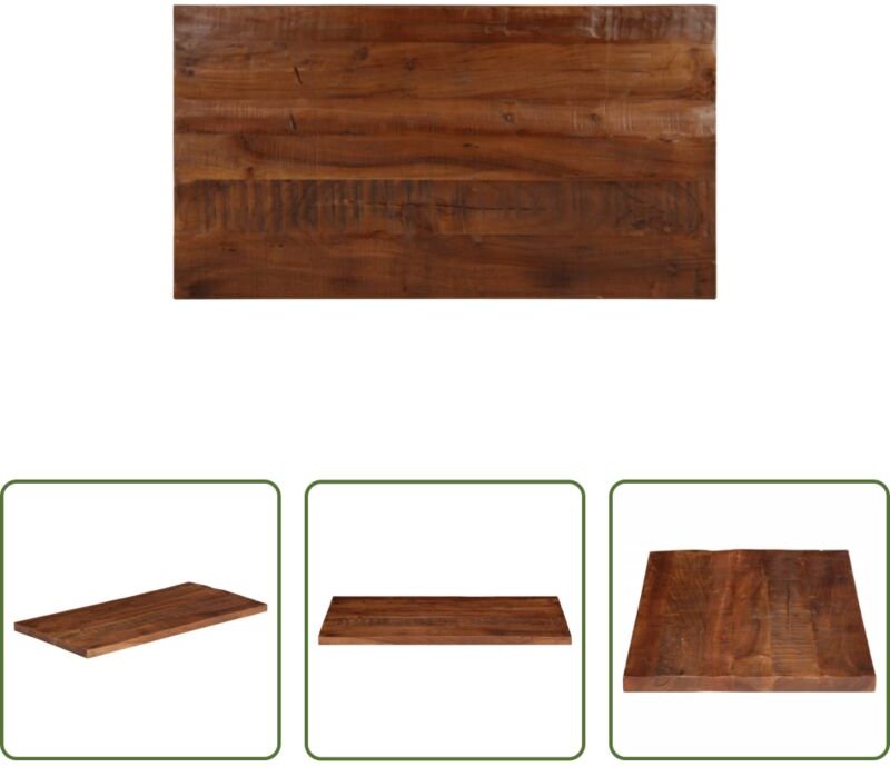 vidaXL Tischplatte 110x60x3,8 cm Rechteckig Altholz Massiv