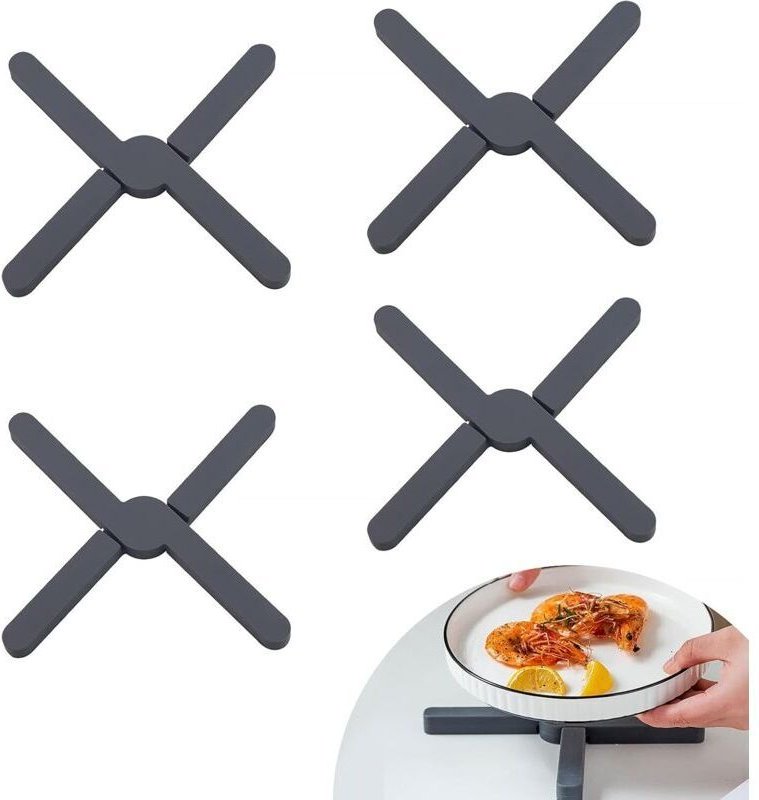 faltbare Silikon-Untersetzer, 20 cm lang, hitzebeständig, 1,3 cm dick, rutschfest, für Töpfe, Schüsseln und Teller geeig...