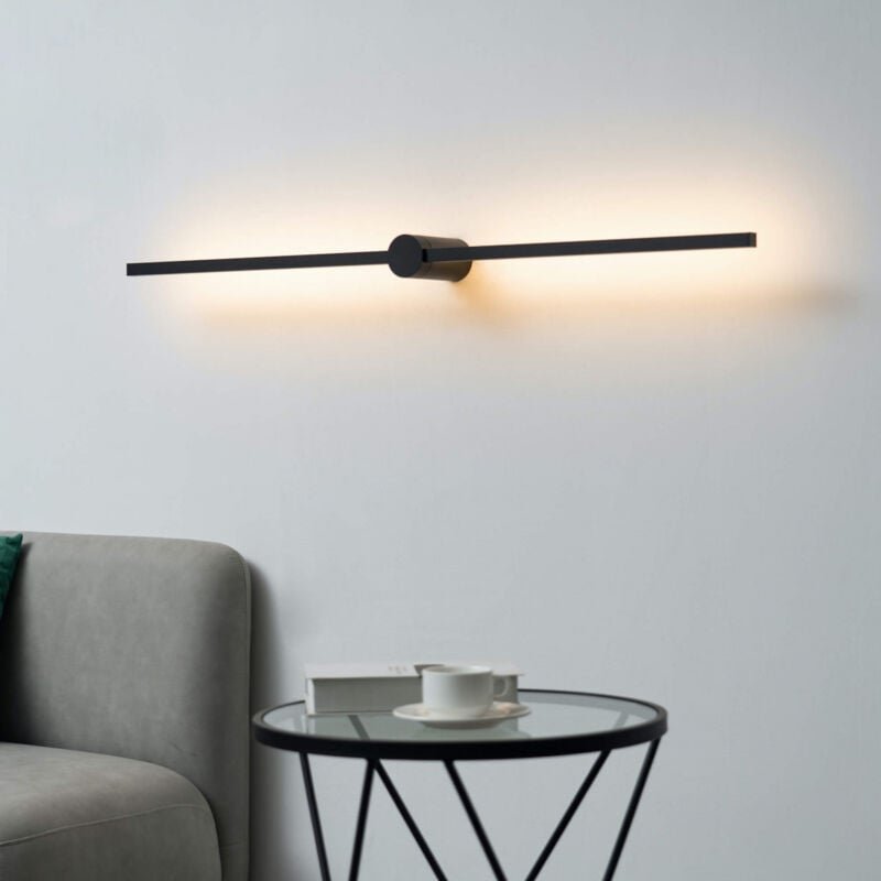 Lange Ultra-Design-Wandleuchte schwarz 113 cm - Eydon
