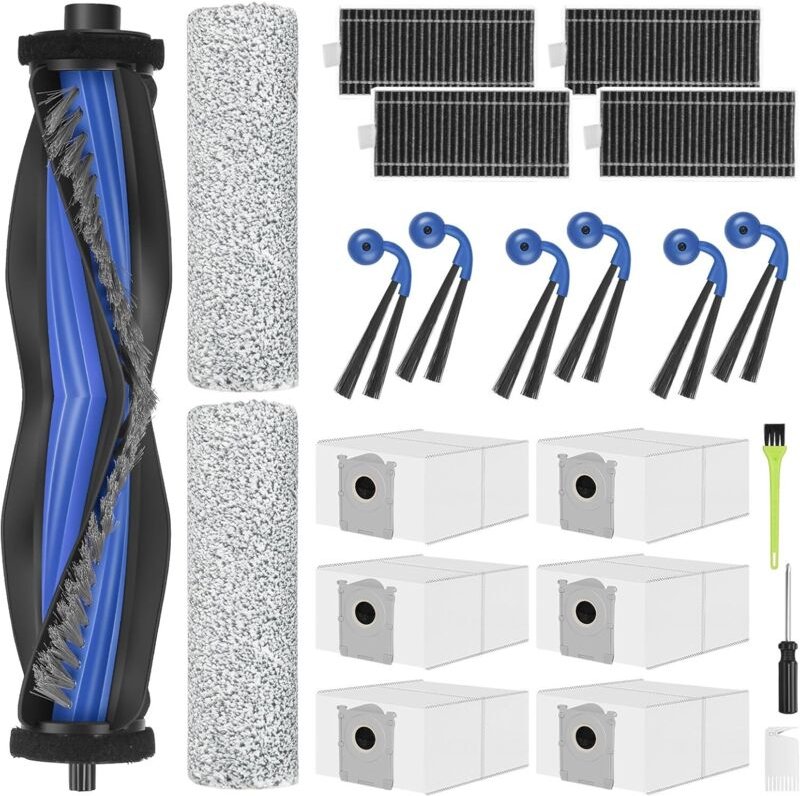 Zubehör für Ecovacs Deebot X9 Pro Omni/ X11 Pro Omni/ X11 Omnicyclone Staubsauger: 1 Hauptbürste, 2 Wischmopps, 6 Staubb...