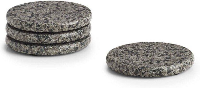Granit-Untersetzer für Gläser, ø 10,5 cm, 4er-Set
