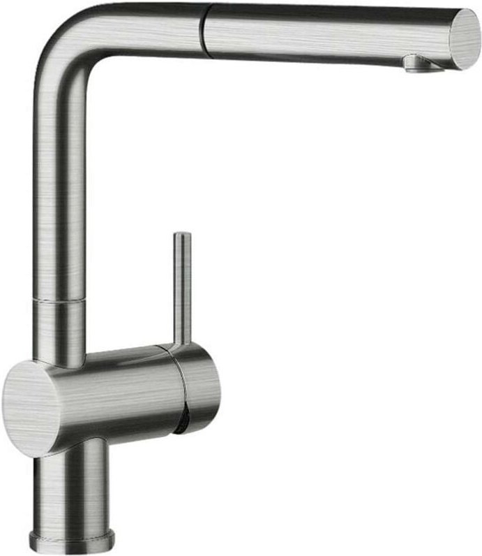 Blanco - Linus s - Küchenarmatur, mit ausziehbarem Anschluss, gebürsteter Edelstahl 517184