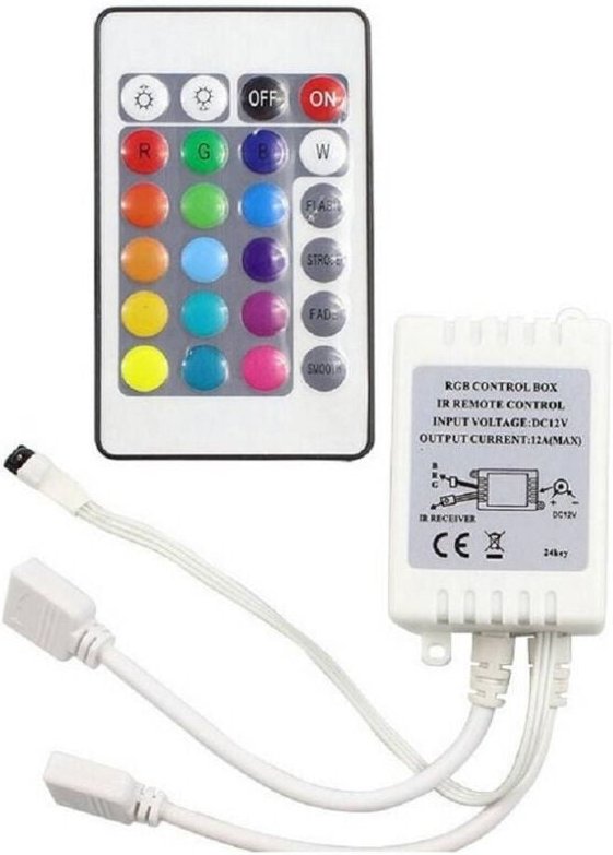 Trade Shop Traesio - Trade Shop - mini rgb controller ir-steuereinheit 2 ausgänge für led-streifen fernbedienung 12V TE-...