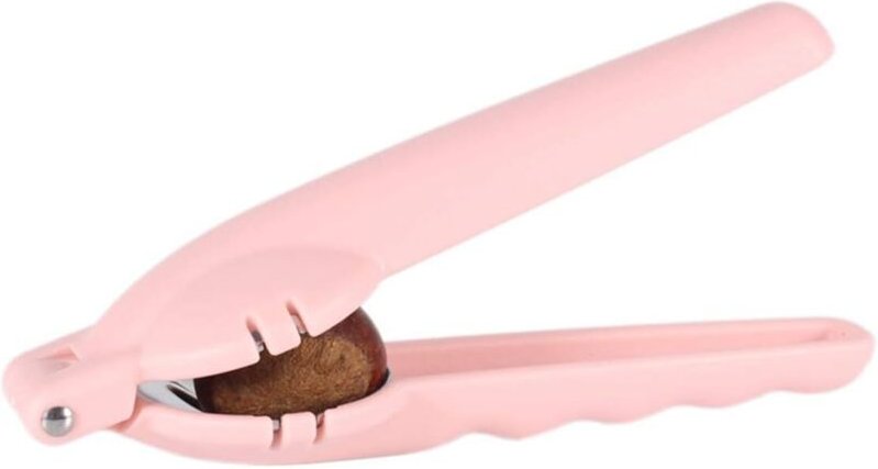 Kastanienzange, Kastanienschneider, Nussknacker aus Edelstahl, Haselnüsse, Kastanienöffner, rosa
