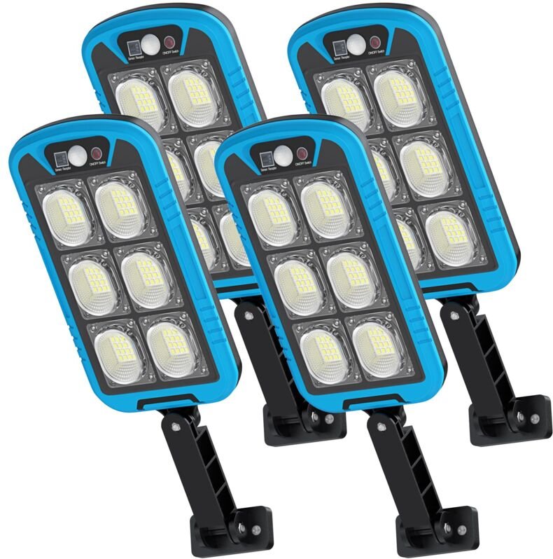 4 pièces lumière solaire extérieure-150COB lumière solaire extérieure de capteur de mouvement, jardin de lumière solaire...