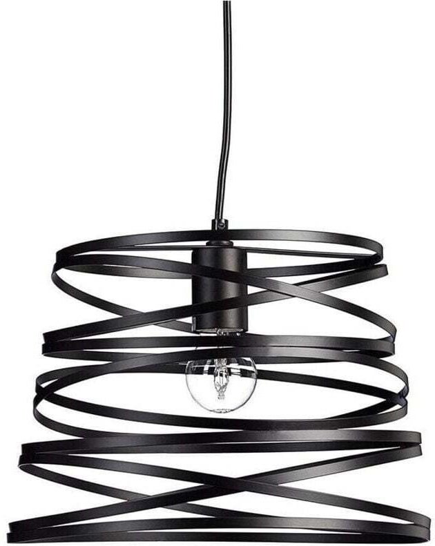 Moderne Pendelleuchte mit schwarzem perforiertem Metallschirm Vortex A08 - - Ymyny