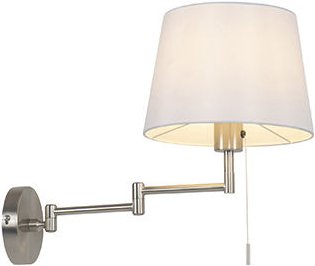Wandleuchte Stahl mit weißem Schirm und verstellbarem Arm - Ladas