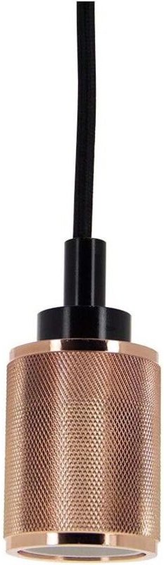 Douille suspension aluminium finition cuivrée rosée – fil électrique – design diamant – SDV03EP