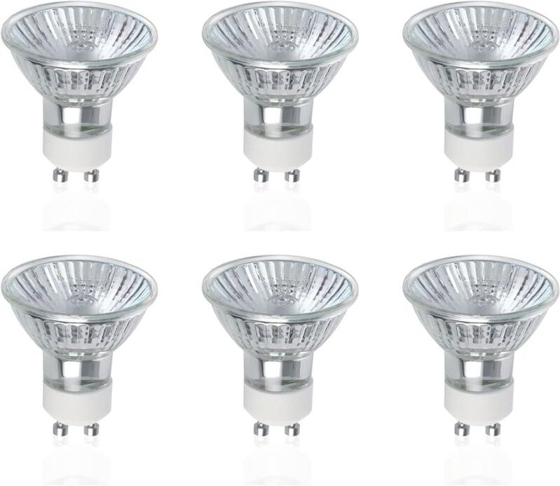 Ersandy - GU10-Halogenlampen, 6 Stück, 50 w, GU10-Halogenstrahler, ac 220 V–240 v, 700 Lumen, 40° Abstrahlwinkel, 2800 k...