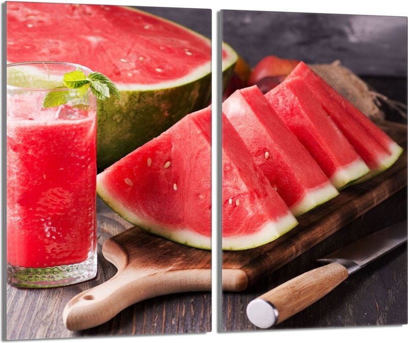 Glasschutzplatte für den Herd 2x30x52 Wassermelone