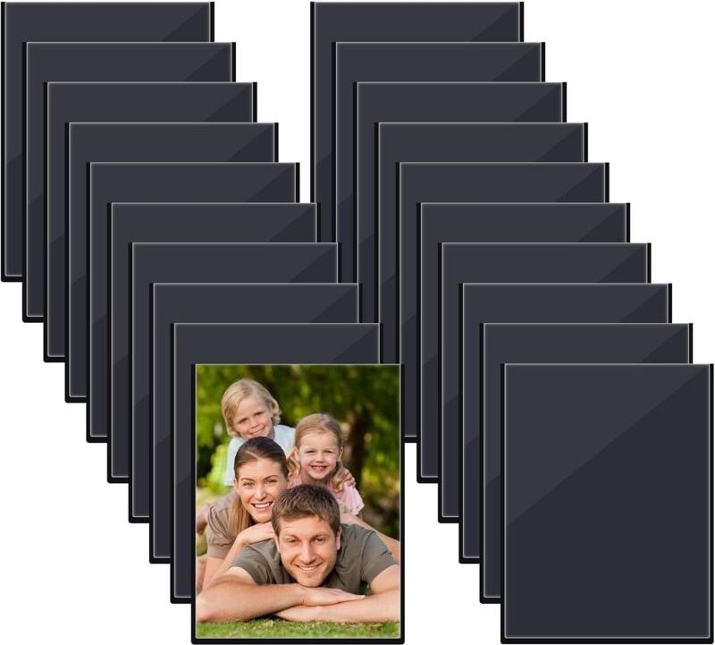 20 magnetische Bilderrahmen, 9,3 x 6,3 cm, wiederverwendbar, für Kühlschrank, Spind, Büroschrank, für Fotos und Postkart...