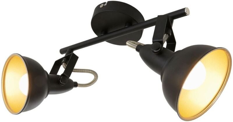 Briloner - Deckenleuchte Spotlampe Schwenkbar Retro 2xE14 40W schwarz-gold Metall