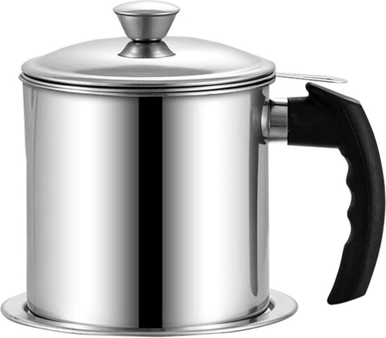 Fettbehälter für Speiseöl mit feinem Sieb, 1,3-Liter-Speiseölkanister mit herausnehmbarem Einsatz zur Aufbewahrung von F...