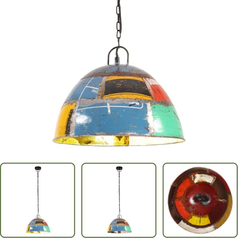 vidaXL Hängelampe Wohnzimmer - Hängelampe Vintage Industriestil 25 W Mehrfarbig Rund 41 cm E27