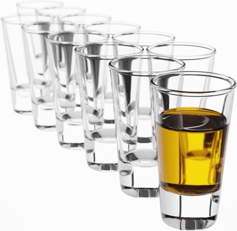 Schnapsgläser, 28ml, Shotgläser Set, Stamper für Alkohol, Brand, Shot, Vodka, Party, Schnapsgl - Kadax