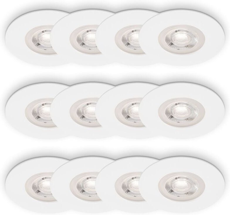 Briloner KULANA 3x4er Set LED Einbauleuchten, Spritzwasserschutz, Weiß, Ø9 x 2,5 cm