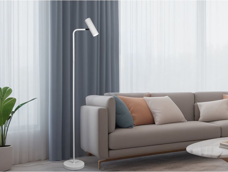 Stehlampe marley in Weiß matt, Spot schwenkbar, Höhe 151cm