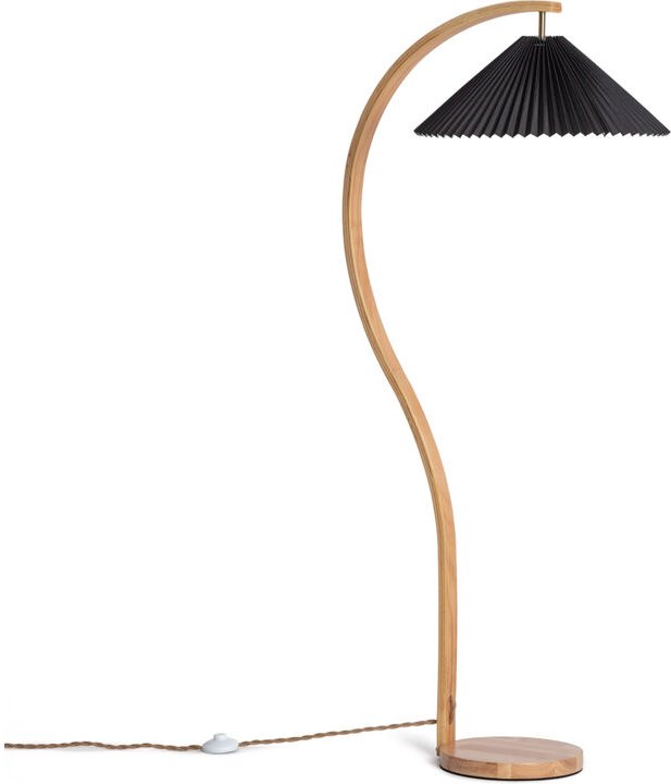 Stehlampe Holz Luanda Schwarz
