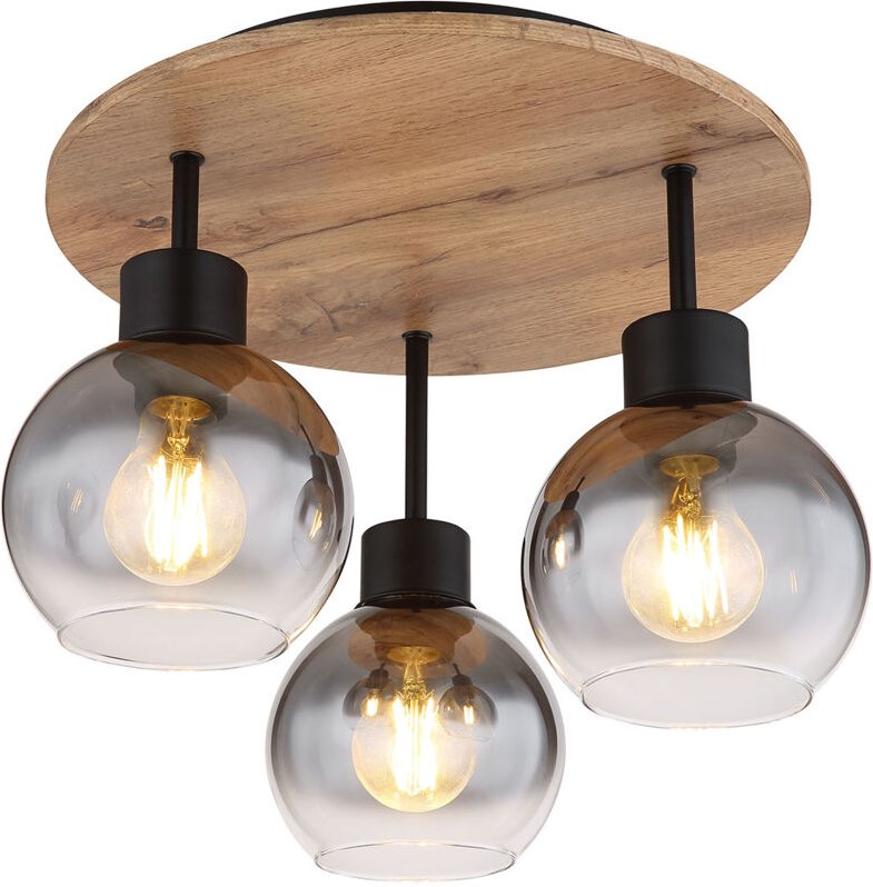 Globo - deckenleuchte - Moitas - natürlich schwarz - glas - ø