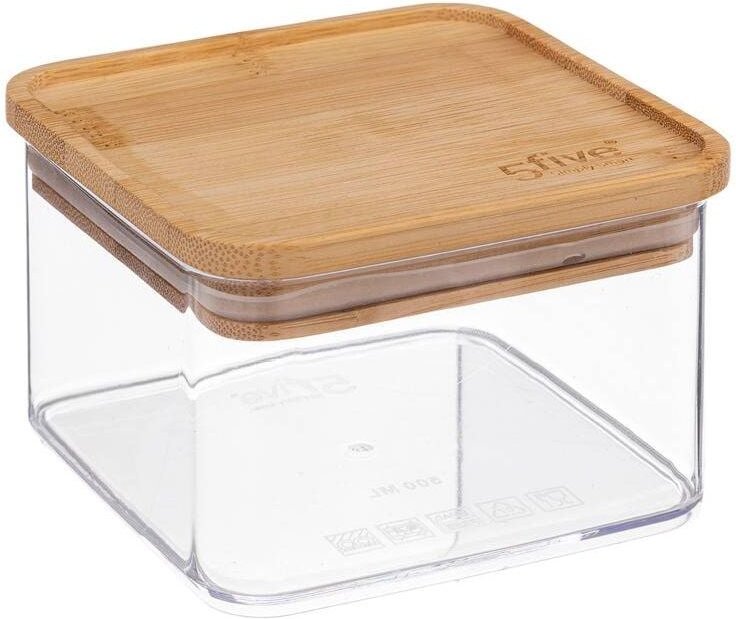 5five Simply Smart - Vorratsdose quadratisch bambusdeckel eske 0,5l - 5five