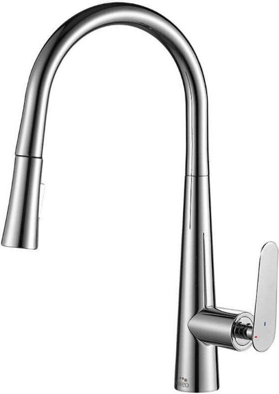 NALDA Chrom-Küchenarmatur mit Ausziehbrause