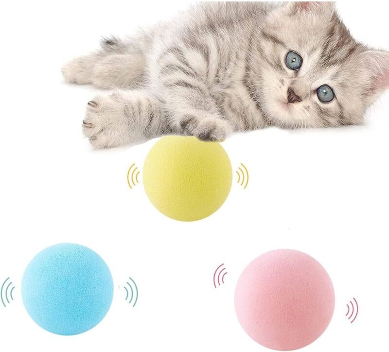 3 Katzenbälle in Vogelform mit Katzenminze, interaktiv